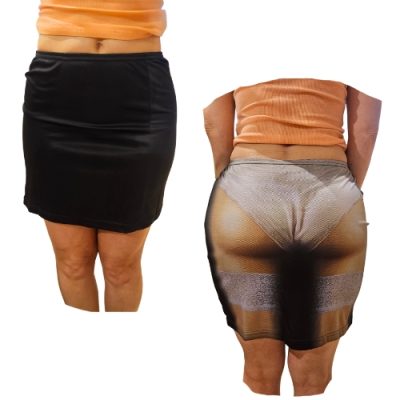 Jupe Itati noire devant et imprimée dos lingerie