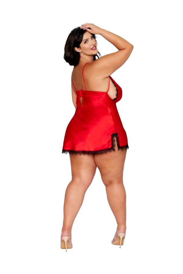 Bretelles réglables nuisette satin plus-size
