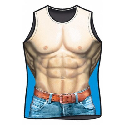 T-shirt humoristique Macho Man – torse musclé imprimé