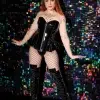 Corset structuré en vinyle avec doublure gainante