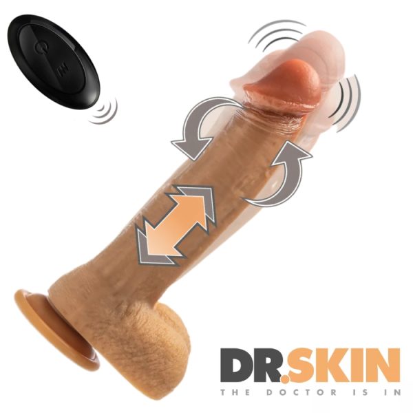 Dildo Dr. Phillips – vue latérale en silicone brun