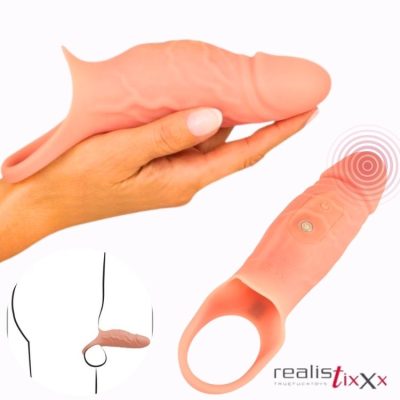 Realistixxx Real Sleeve – extension pénis vibrante fermée réaliste