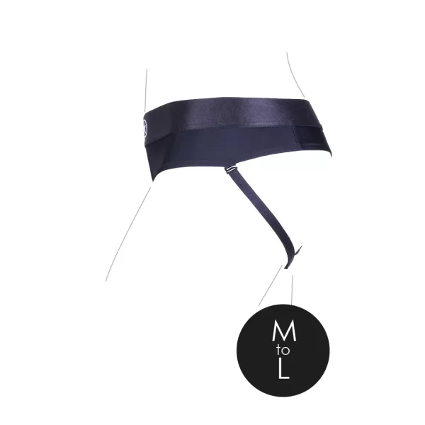 Vue rapprochée des sangles amovibles string harnais vibrant Ouch!