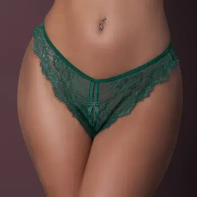 Détail feston dentelle Magic Silk émeraude