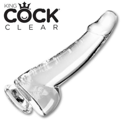 7.5" Smooth Cock With Balls - King Cock Clear