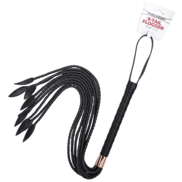 Flogger Punishment 9 lanières tressées rose gold