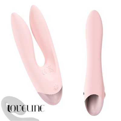 Vibromasseur Loveline Amour double moteur silicone rose