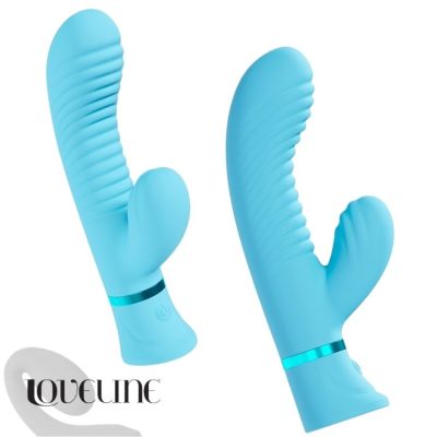 Vibromasseur rabbit Loveline Mystique nervuré silicone premium