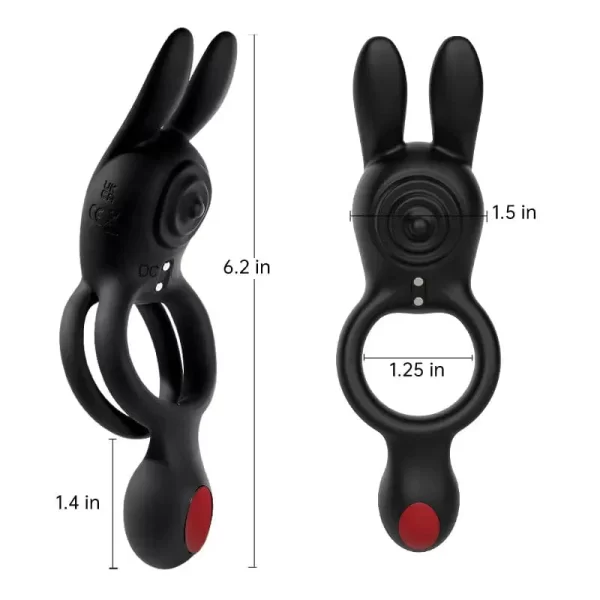 Cockring silicone noir avec stimulation clito