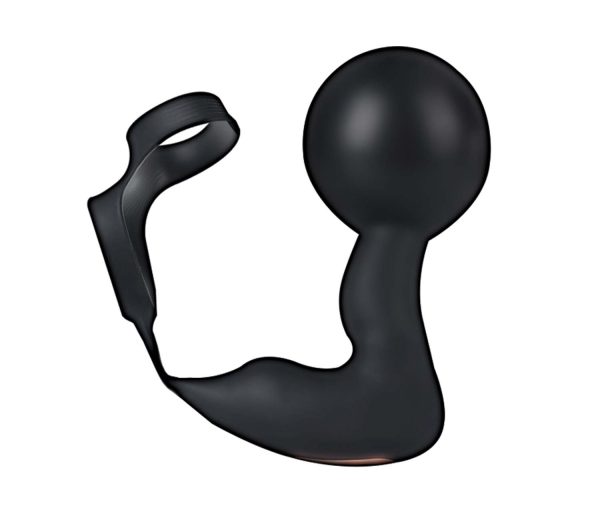 Stimulateur P‑spot noir tête gonflable et anneaux