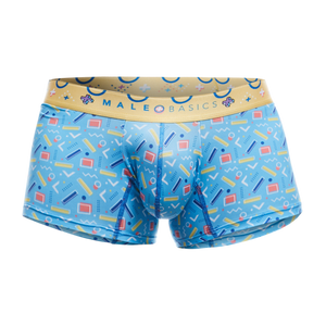 Boxer Court Hipster Breeze – design bleu clair avec motifs colorés