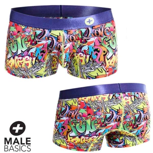 Boxer Court Hipster Fun de MaleBasics graffiti multicolore