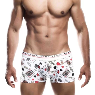 Boxer homme blanc avec motifs poker