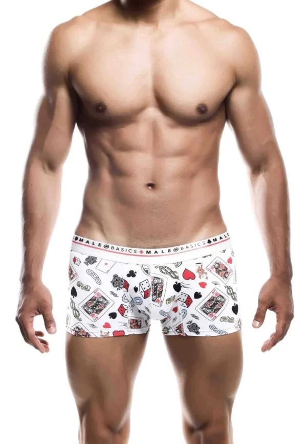 Boxer homme blanc avec motifs poker
