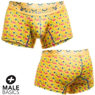 Boxer Court Hipster Radiance de MaleBasics jaune motifs