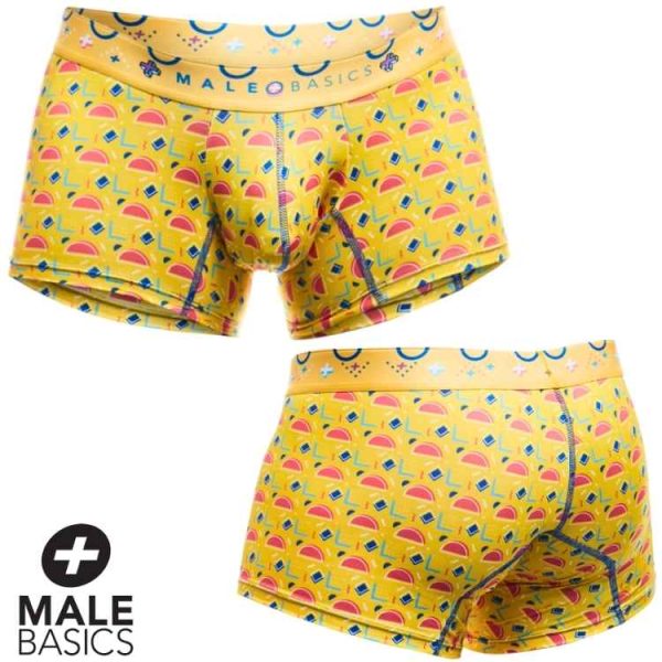 Boxer Court Hipster Radiance de MaleBasics jaune motifs