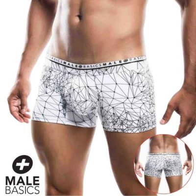 Boxer Court Hipster Spider de MaleBasics blanc et noir