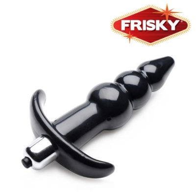 Plug anal noir Frisky avec balle vibrante