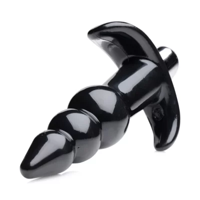 Bubbling Noir Ribbed Anal Plug – Frisky (3) Vue de profil du Bubbling Noir Ribbed Plug