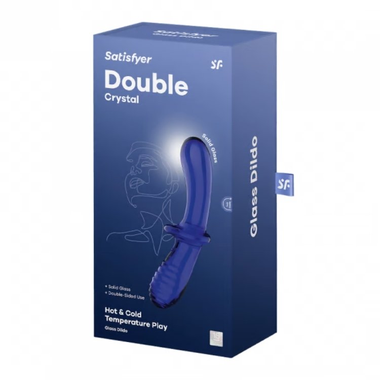 Satisfyer Double Crystal en verre borosilicate massif avec base de sécurité