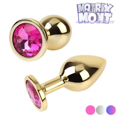 Plug anal métallique Matrix Mont avec base bijou multicolore.
