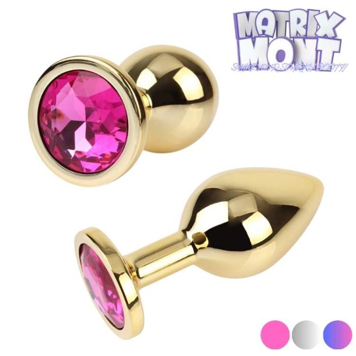 Plug anal métallique Matrix Mont avec base bijou multicolore.