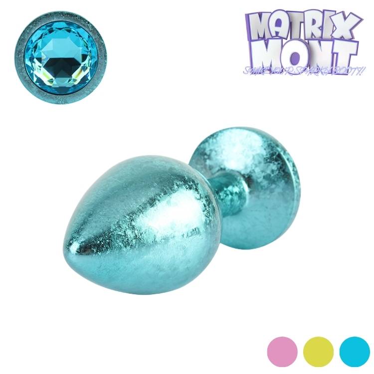 Boîte du Nebula Gem Butt Plug Medium de Matrix Mont, présentation luxueuse avec visuel couleur bleue et mention 2.9 pouces insérables.