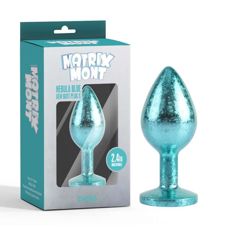 5️⃣ Collection complète Matrix Mont Nebula Gem – petits plugs métalliques colorés bleu, or et rose.