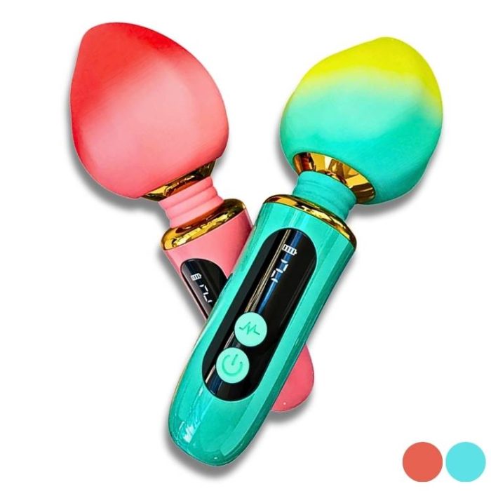 Peach Wand Fancy Her vert menthe et or, vibromasseur tête en forme de pêche.