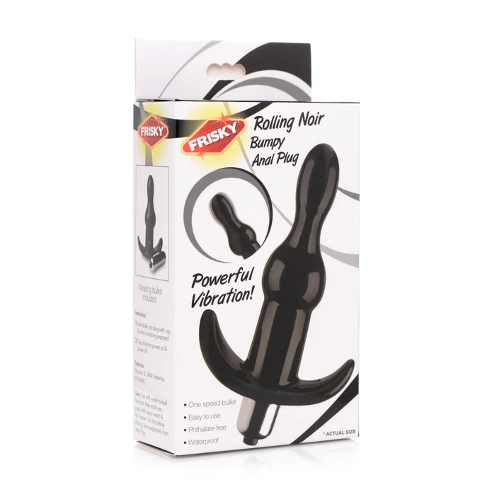 Boîte du plug anal Rolling Noir Bumpy Anal Plug Frisky