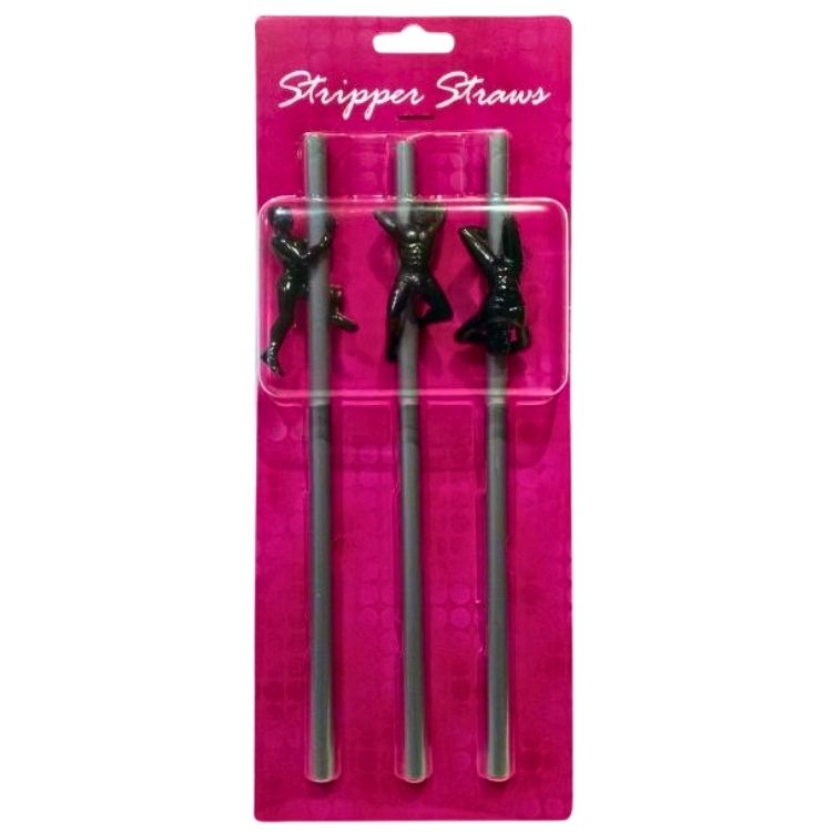 Ensemble de 3 pailles argentées avec danseurs