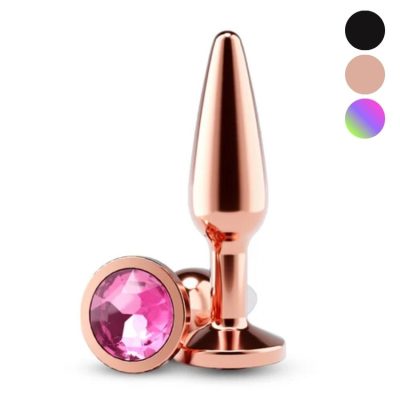 Plug anal avec bijou cristal rose Rear Assets