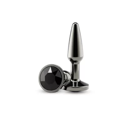 Plug anal aluminium noir avec bijou noir Rear Assets