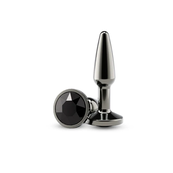 Plug anal aluminium noir avec bijou noir Rear Assets