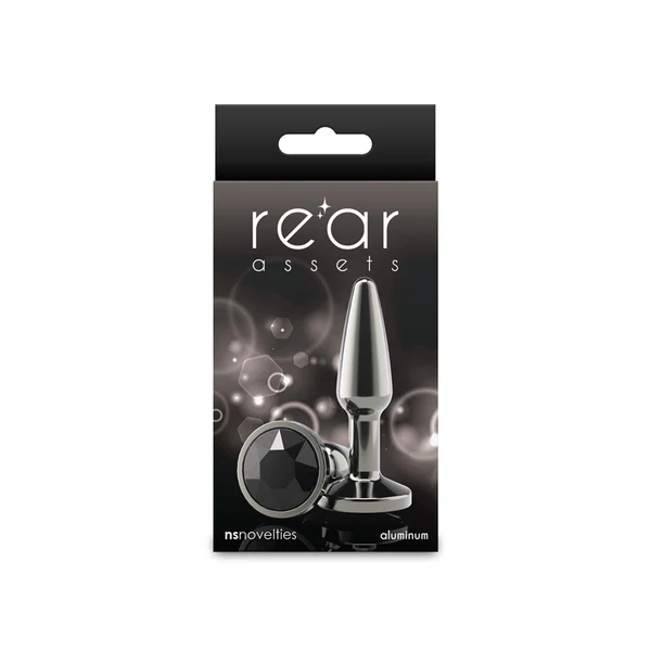 Plug anal aluminium noir avec bijou noir Rear Assets