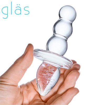 Plug anal perlé Gläs posé sur la main