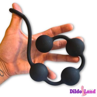 VelvetOrbs Pro par DildoLand – perles anales en silicone velouté noir