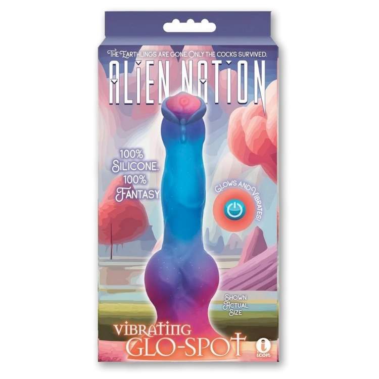 Dildo lumineux vibrant Glo-Spot multicolore