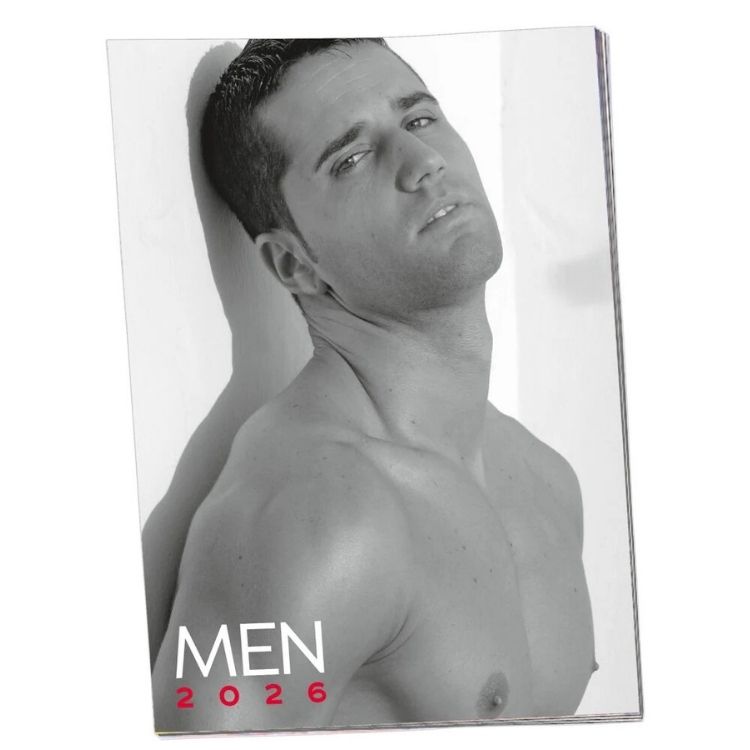 couverture du calendrier Men 2026 noir et blanc