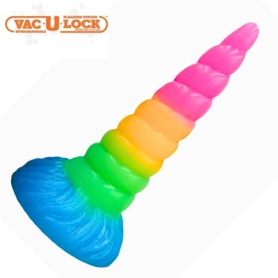 Dildo licorne arc-en-ciel en silicone