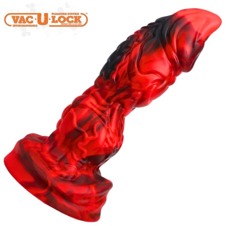 Red Raider dildo silicone rouge noir