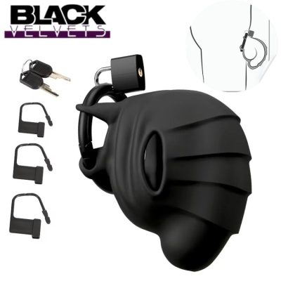 cock & ball chastity cage Black Velvets silicone