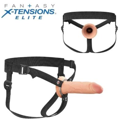 harnais strap-on silicone creux 6 pouces