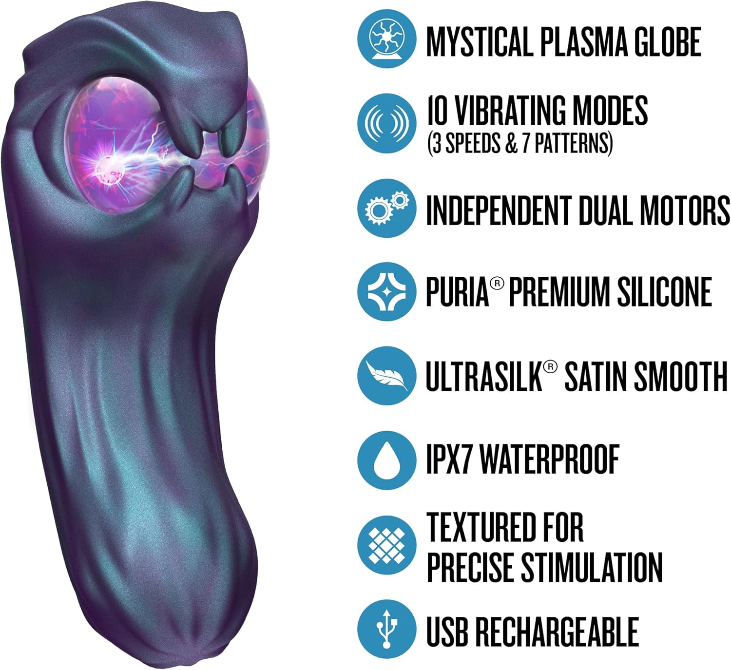 Vibromasseur Temptasia Viper Pulse globe plasma violet - sextoy rechargeable compact voyage