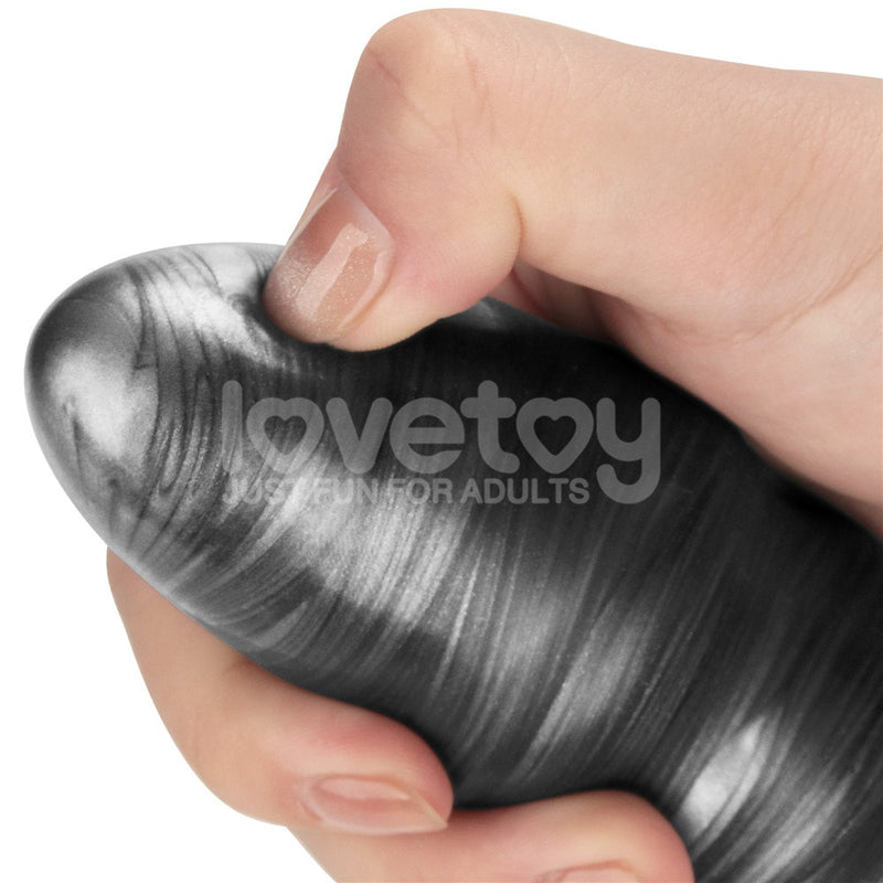Démonstration flexibilité main pressant jouet : Démonstration douceur matériau Vibrax Slider 12.5 pouces – main pressant texture nervurée – PVC body-safe flexible confortable – marque Lovetoy Just Fun For Adults – stimulation douce intense