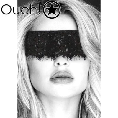 Masque en dentelle noire Ouch avec sangles élastiques