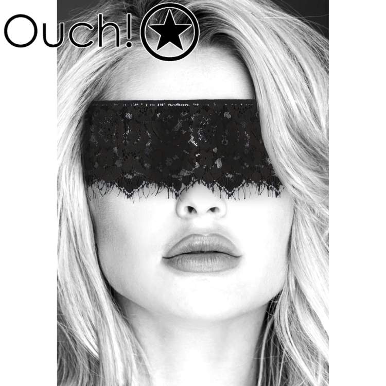 Masque en dentelle noire Ouch avec sangles élastiques