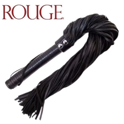 Flogger BDSM en cuir Rouge manche ergonomique