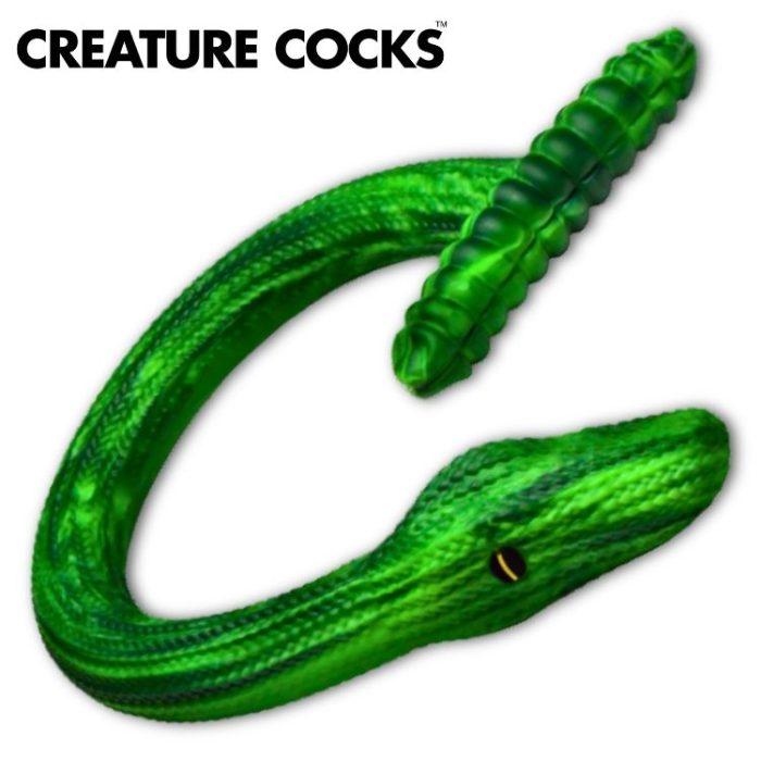 Slither Silicone Dildo Creature Cocks - serpent vert texturé 22 pouces