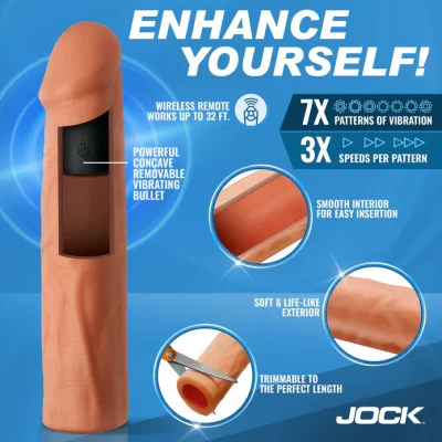 Vibrating Penis Extension W Remote – Medium – Jock Enhancer (1)